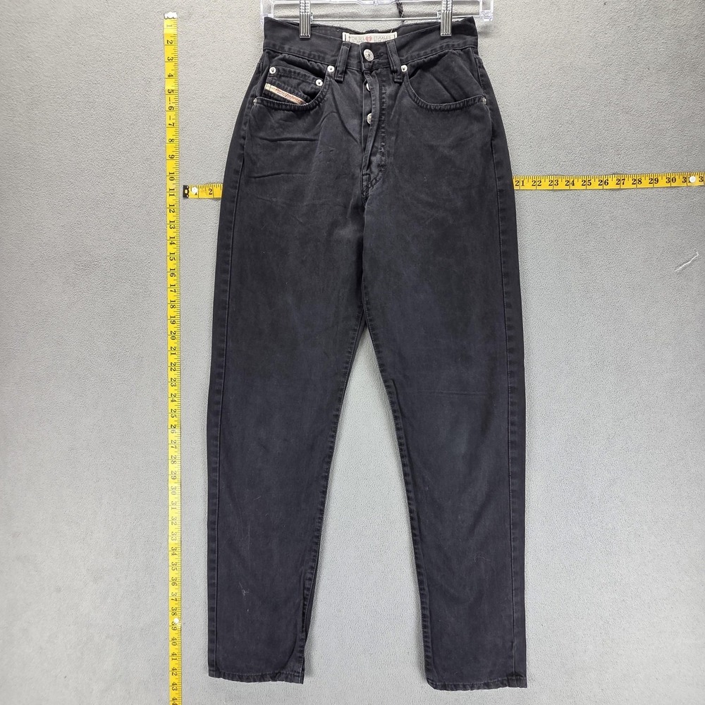 VTG Diesel Jeans Mens Black Charcoal Wash Relaxed Tapered Button Fly Fits 24x30